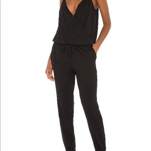 Supreme Jersey Surplice Jumpsuit in Black